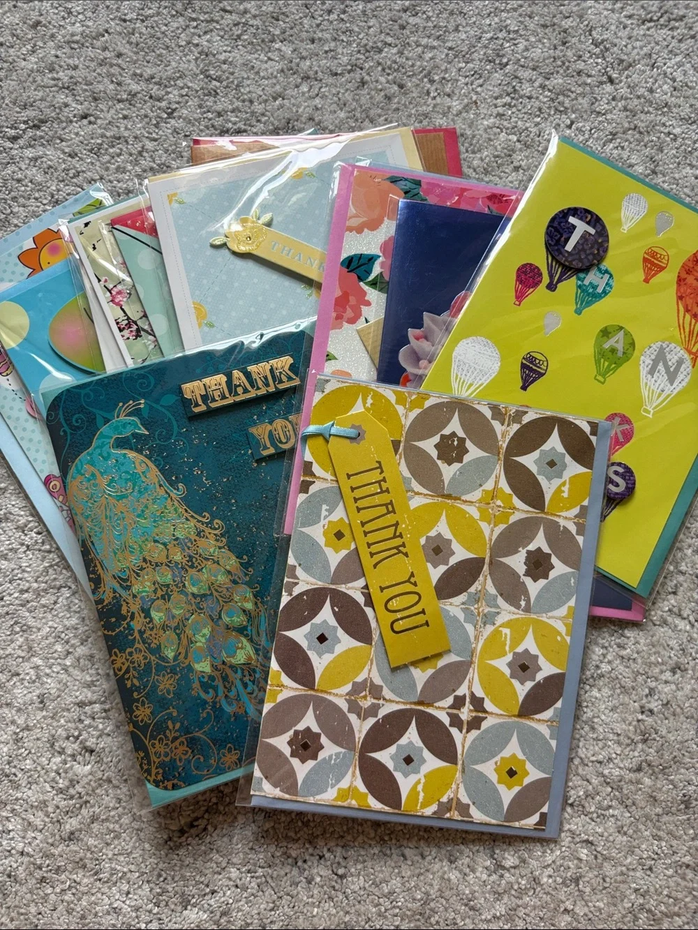 Set of 13 Embellished Thank You Cards